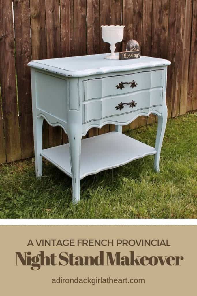 A Vintage French Provincial Nightstand Makeover adirondackgirlatheart.com 