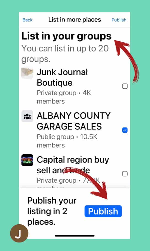 Placing your Facebook Marketplace listing in other FB groups or pages.