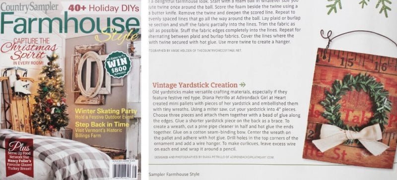 Farmhouse Style magazine article about adirondackgirlatheart.com Christmas ornament