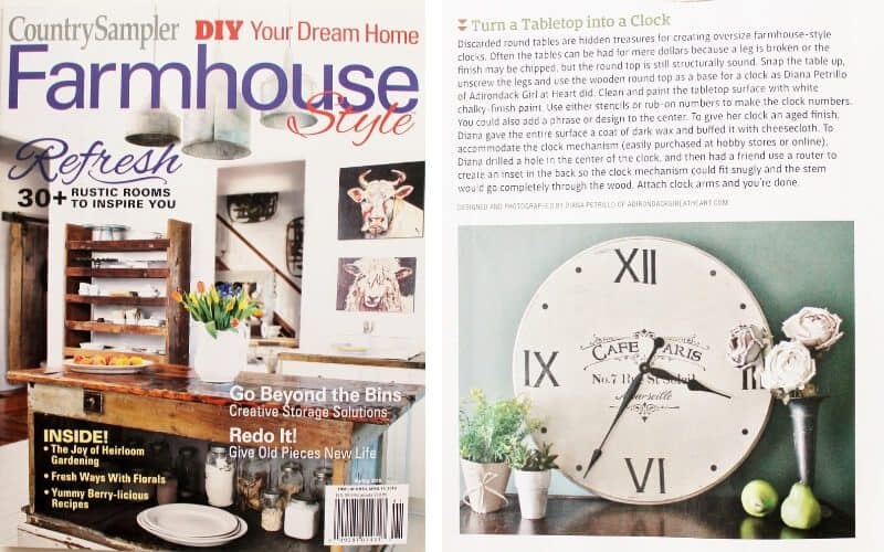 Farmhouse Style Spring 2019 article about adirondackgirlatheart.com table top clock