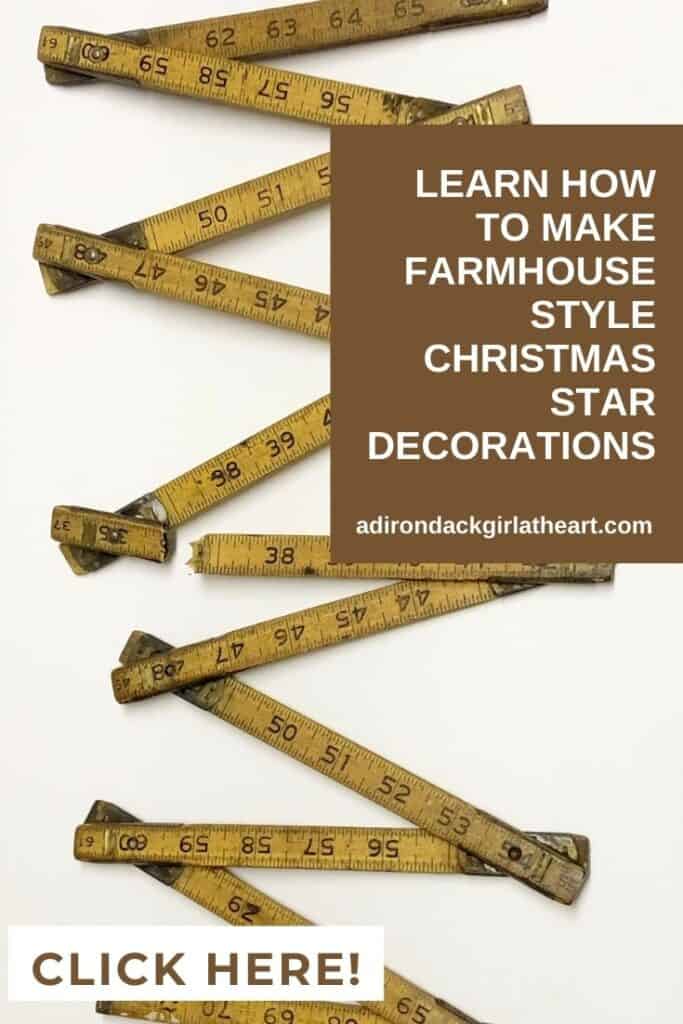 learn how to make farmhouse style Christmas star decorations!