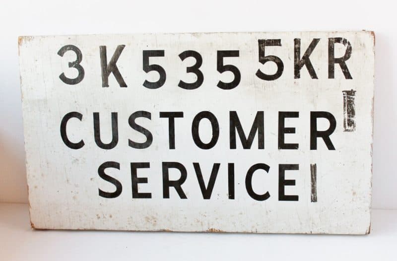 vintage Customer Service Sign
