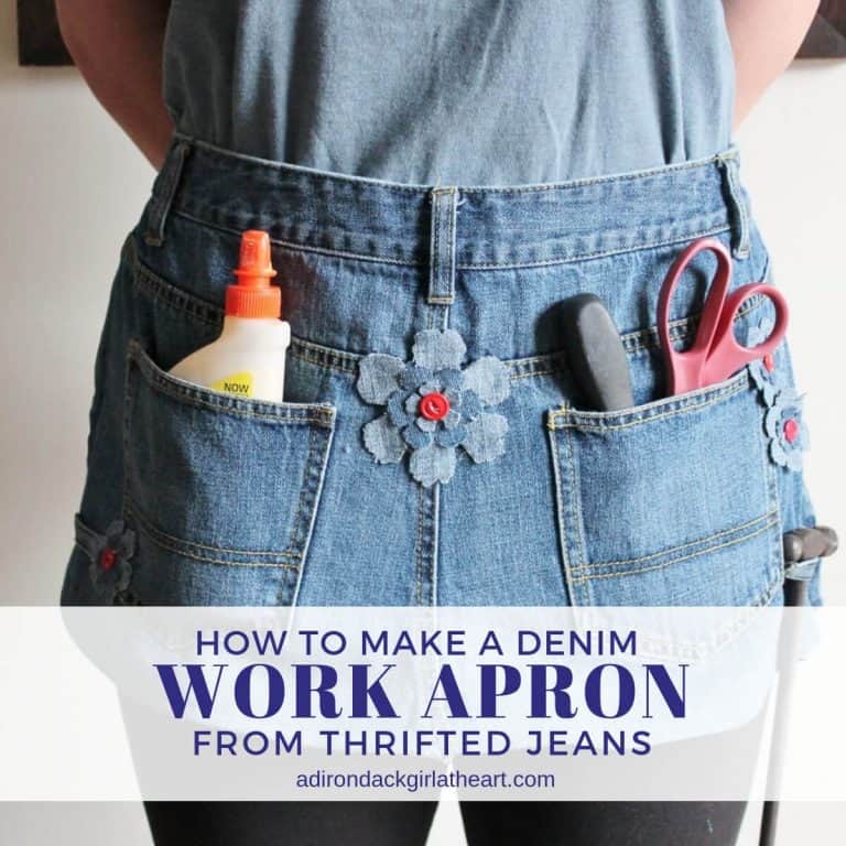 How to Make a Denim Work Apron from Thrifted Jeans adirondackgirlatheart.com