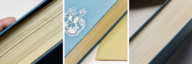 Cleaning soiled book edges with sandpaper