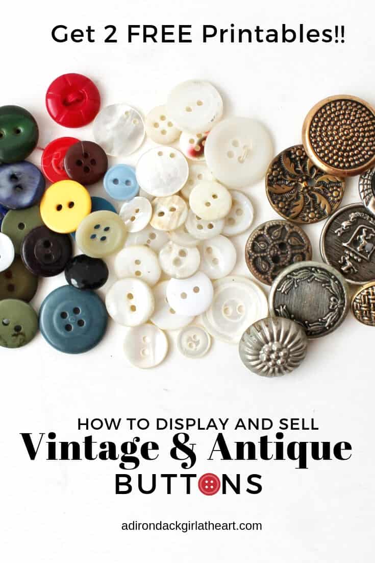 Display and Sell Vintage & Antique Buttons +FREE Printables