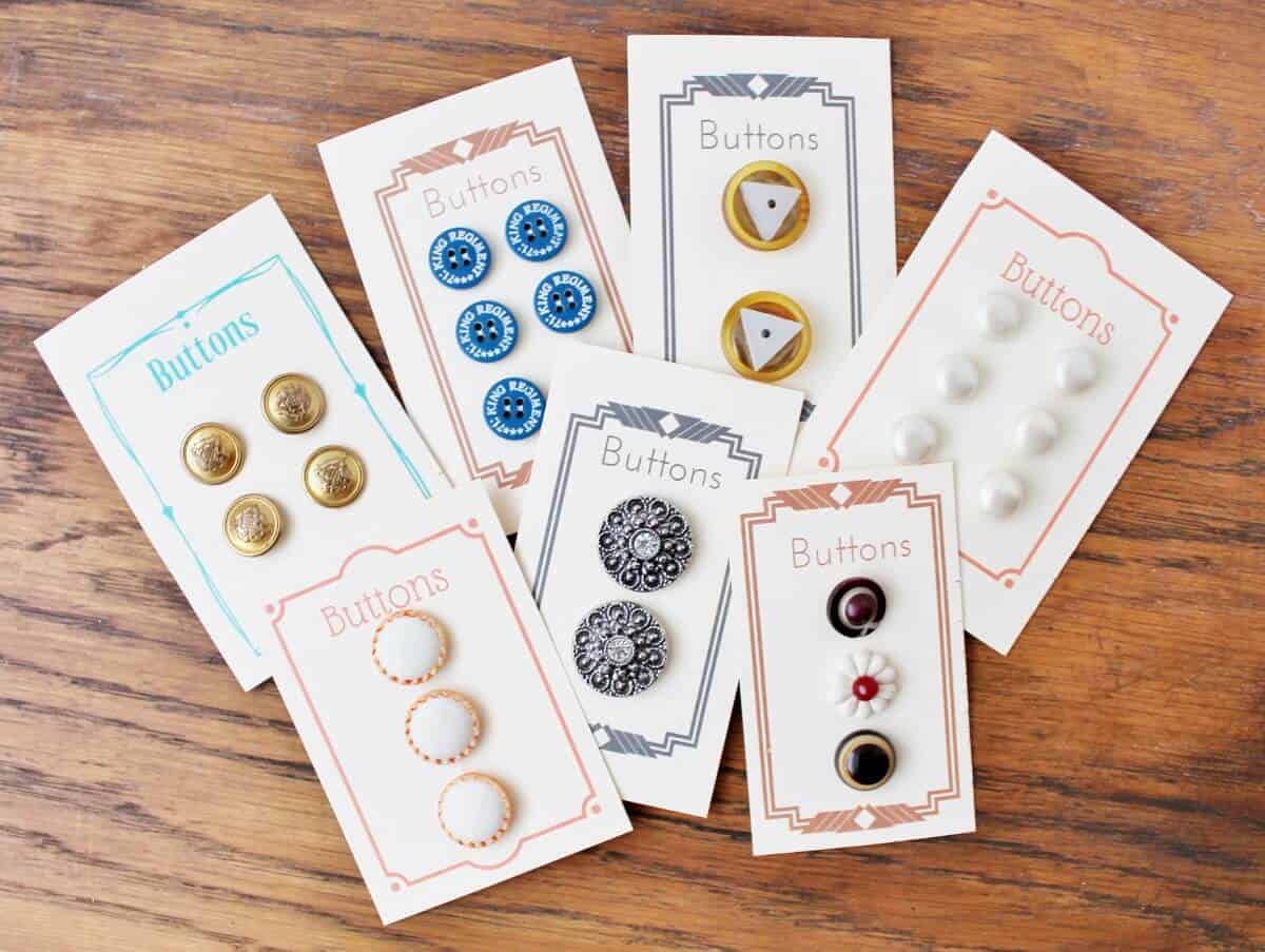 Display and Sell Vintage & Antique Buttons +FREE Printables