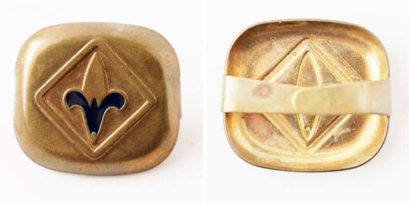 Vintage Boy Scout Brass Scarf Slide