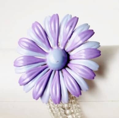 Vintage flower power enamel brooch for sale