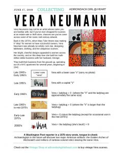Collecting Vintage Vera Neumann free printable dating chart