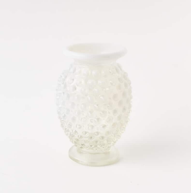 Vintage Fenton clear hobnail opalescent vase 