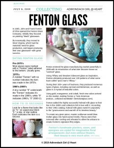Vintage Fenton Art Glass Free Printable
