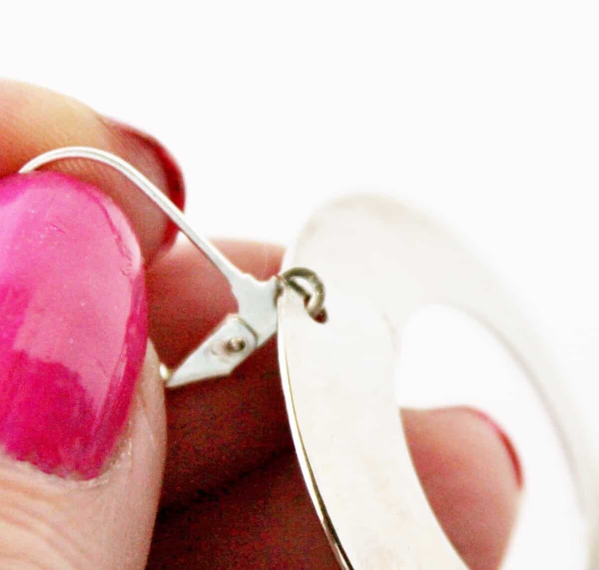 Vintage clip on hoop earring upcycled into lever back pierced earring