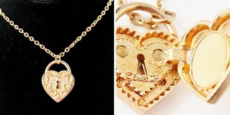 ornate gold heart locket 