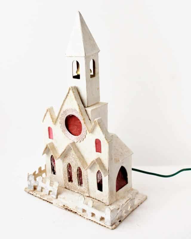 large vintage putz Christmas church