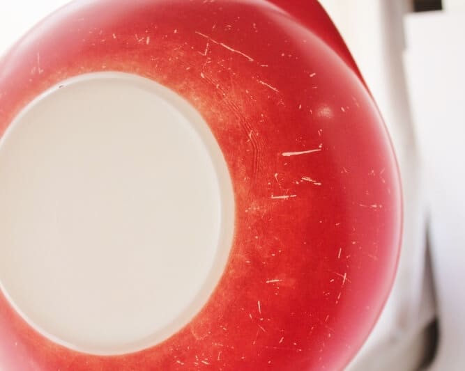 scratches on vintage Pyrex