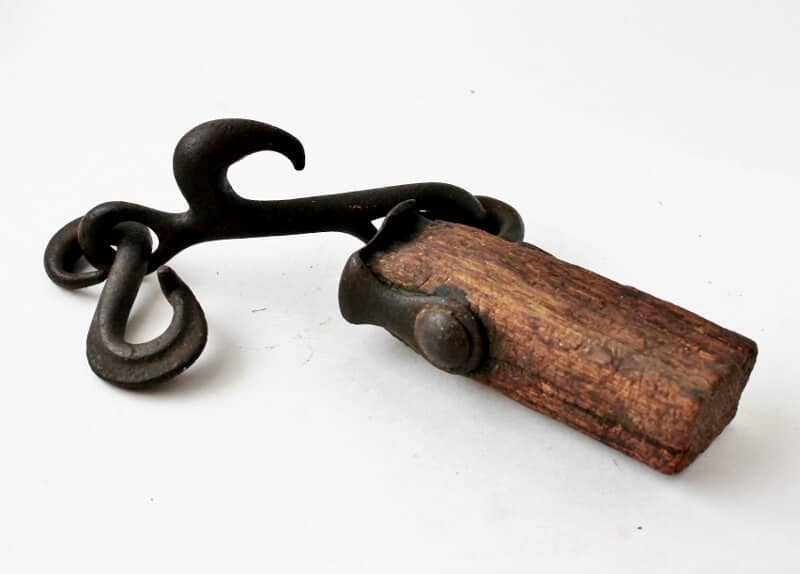 what's selling in vintage and antiques: antique wrought iron hook on wood