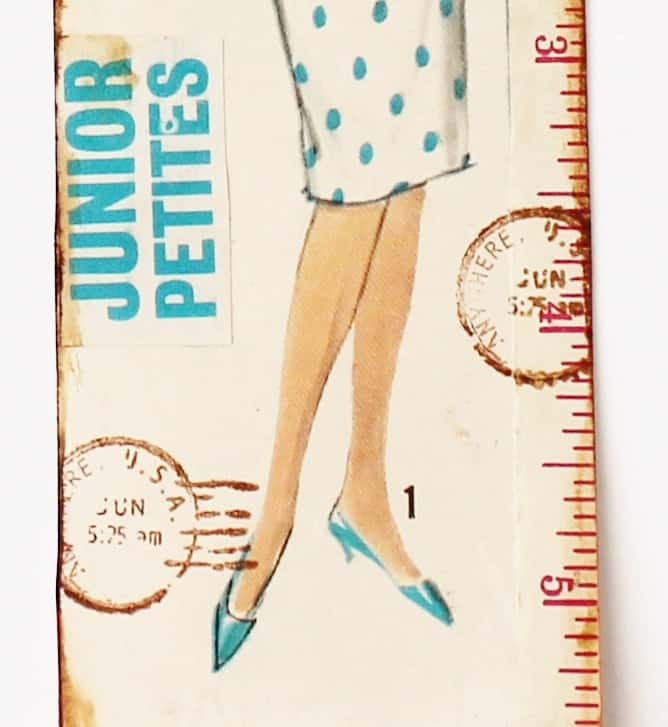Close up of stamp cancellations on bookmark
