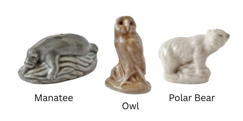 Endangered Species Wade Whimsies Manatee, owl, & polar bear wade figurines
