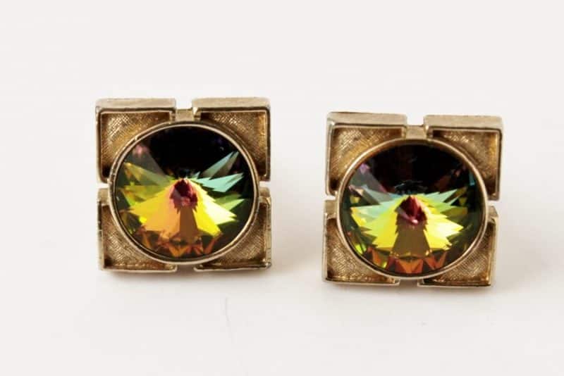 Fiery Rivoli Electra Swarovski Crystal Cuff Links