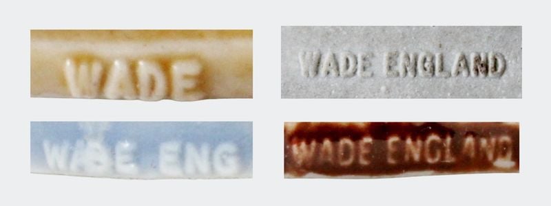 Wade pottery marks on wade whimsies 4 different wade pottery markes on wade whimsies