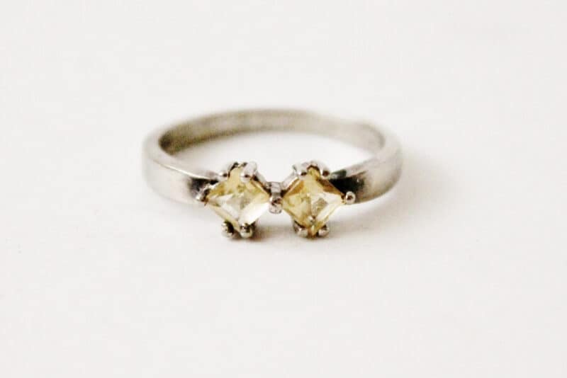 Sterling and double citrine ring