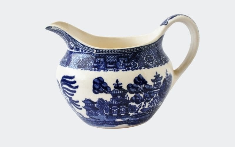 blue and white china gravy boat