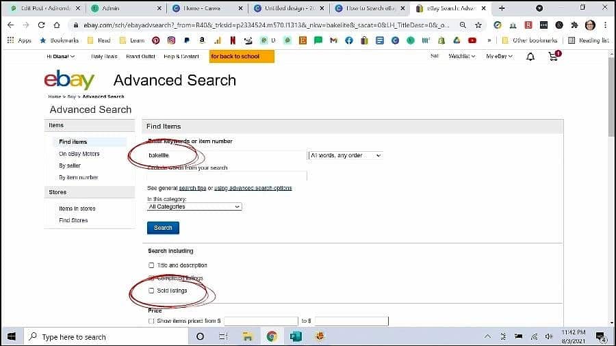 Search eBay Sold Listings 3 Ways & Phone) • Adirondack Girl
