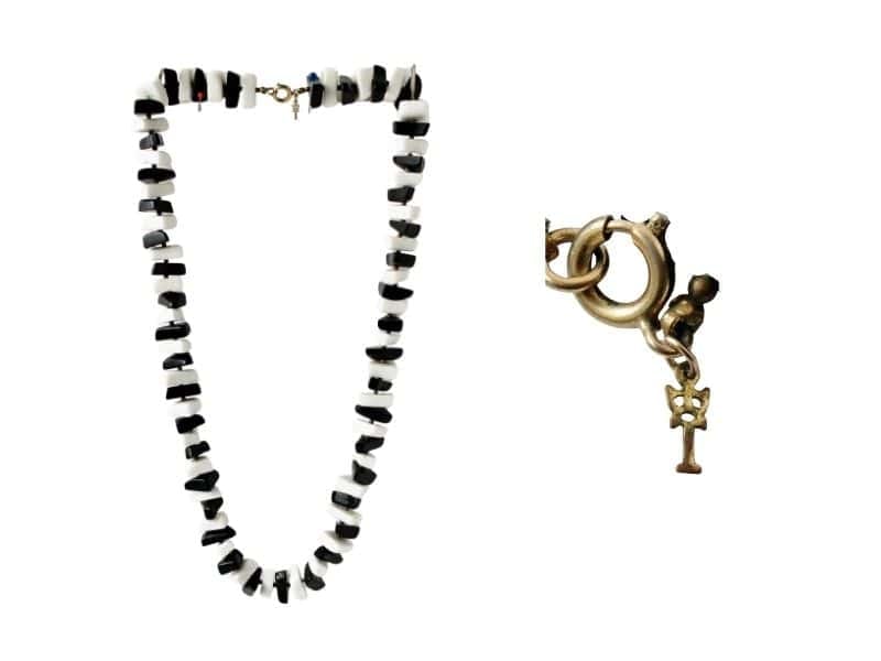 vintage black and white trifari necklace