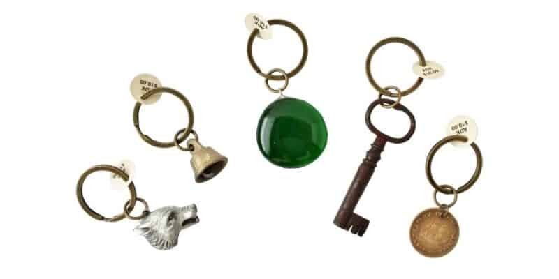 Vintage found object key rings
