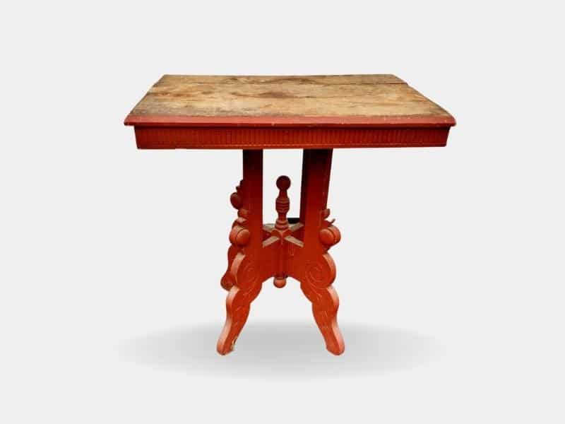 Antique Eastlake style orange-y side table