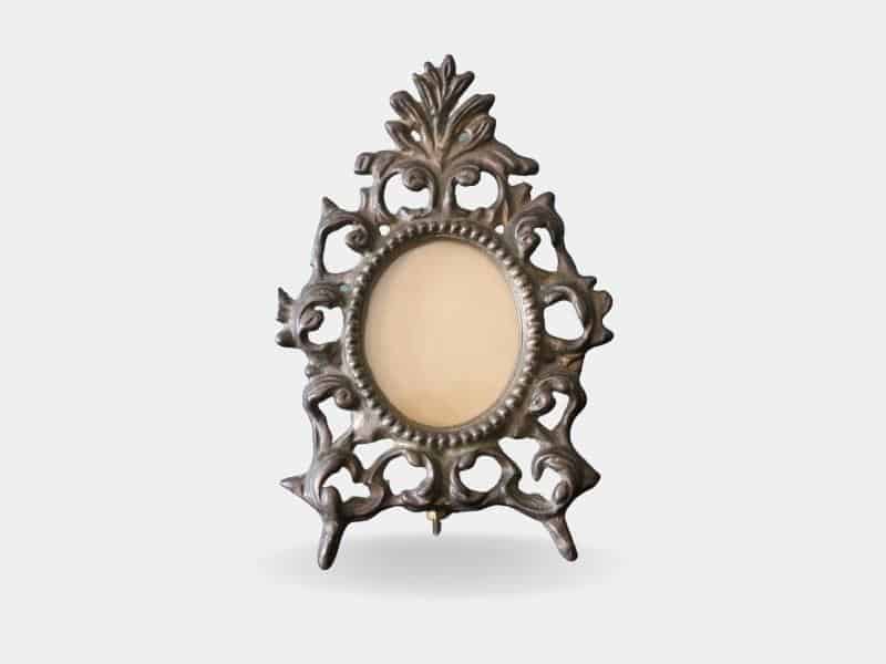 Antique oval metal gold gilt frame