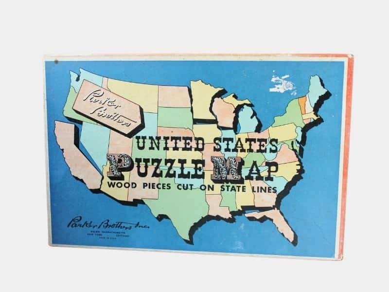 Antique puzzle of America