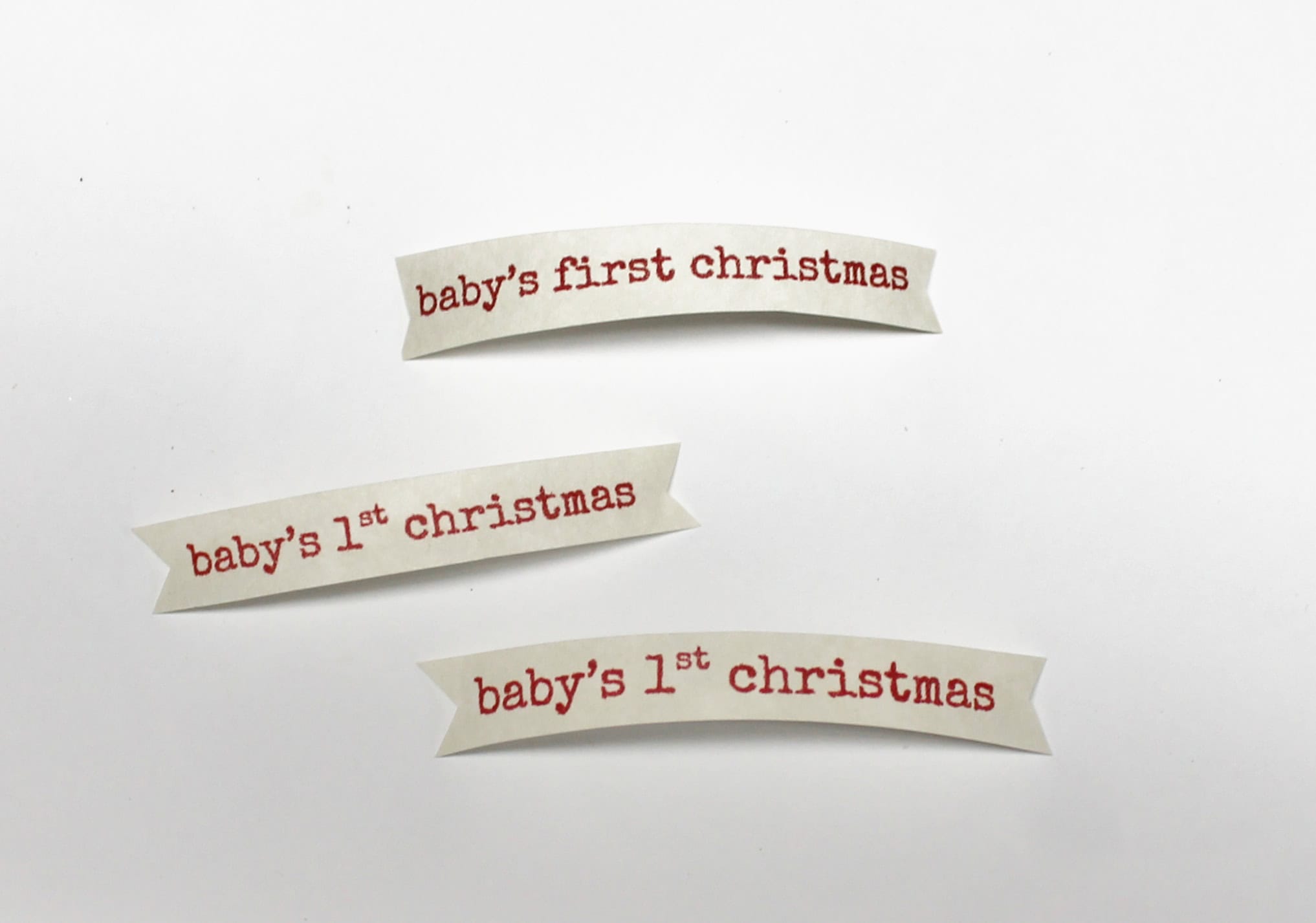 3 baby's first christmas tags
