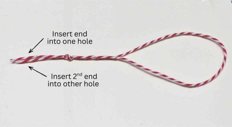 tying a knot into baker's twine