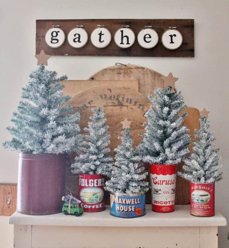 DIY project: Christmas trees in vintage tins