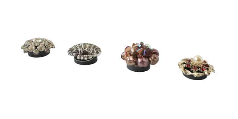 Side view of homemade clip on earring magnets