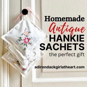 Homemade antique hankie sachets: the perfect gift