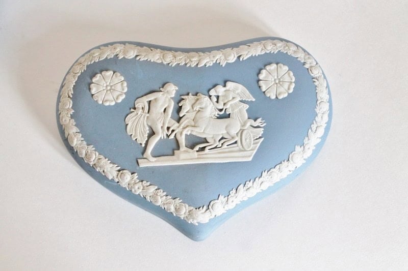Partially cleaned jasperware dish by Wedgwood