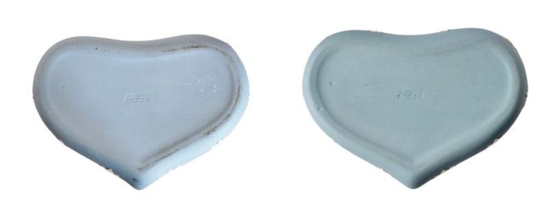 before and after bottom of wedgwood jasperware vanity jar