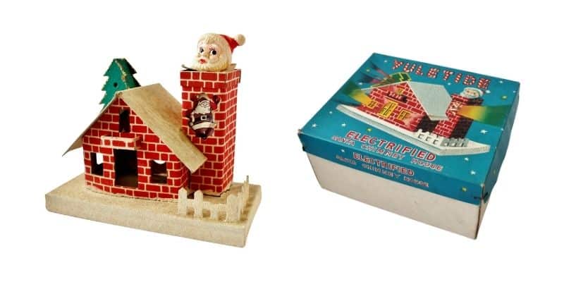 Large brick putz house with original box