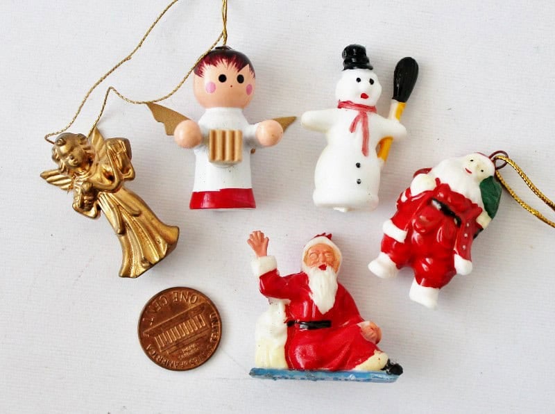 variety of small vintage christmas figures