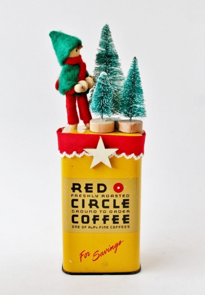 Red Circle coffee tin christmas decoration
