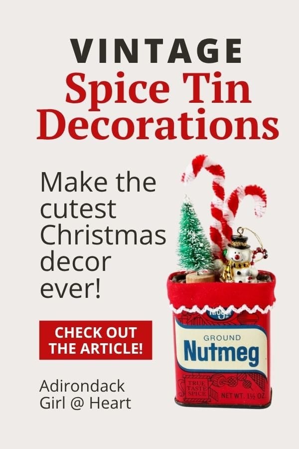 Vintage spice tin decorations make the cutest Christmas decor ever!