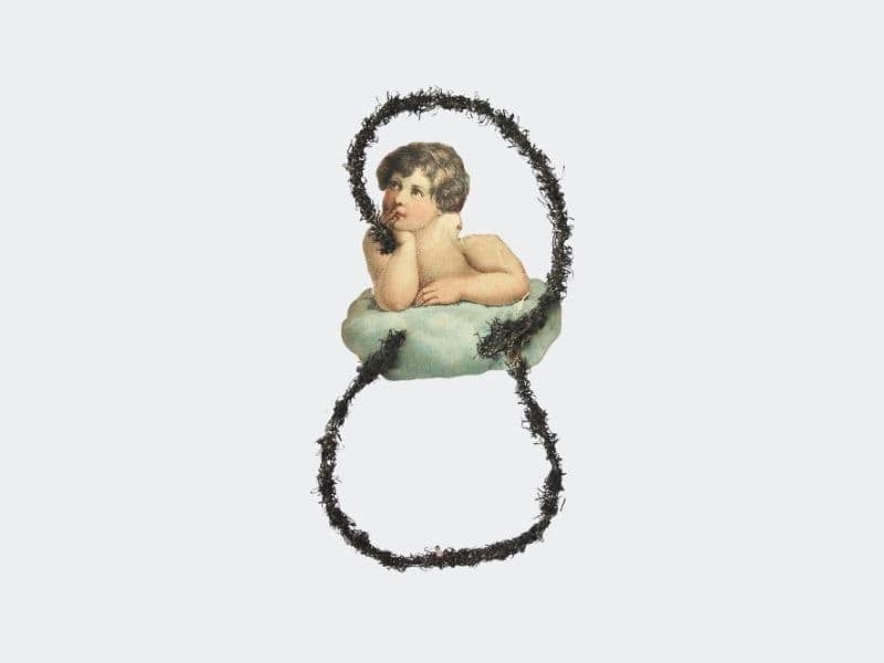 Victorian angel scrap & tinsel ornament