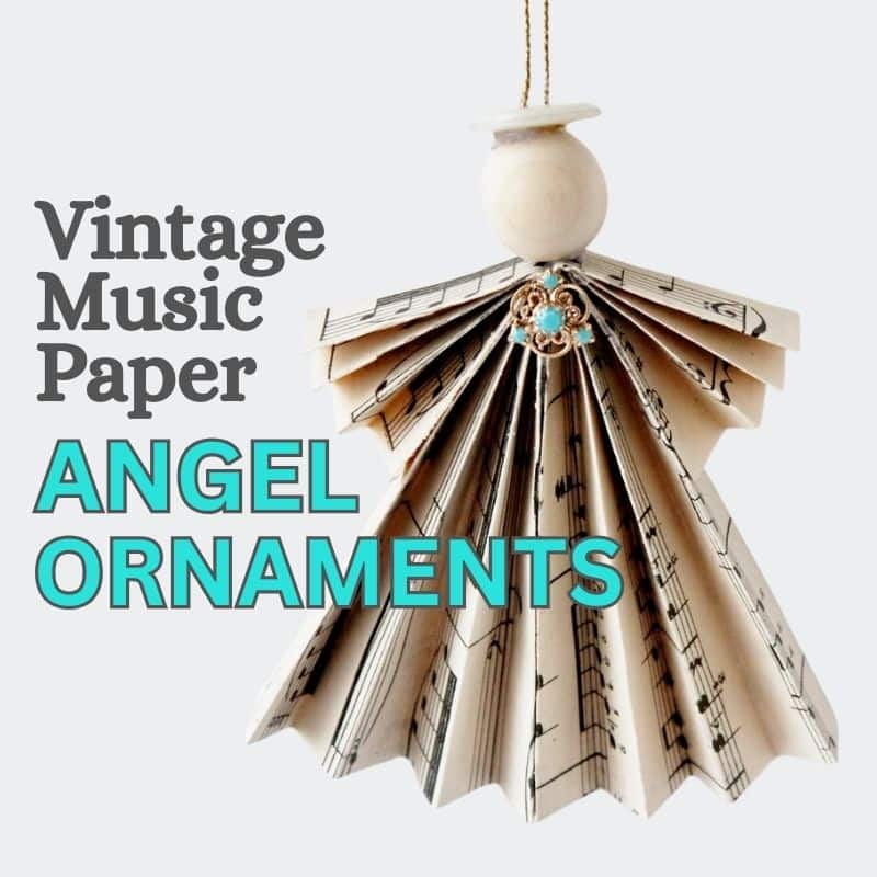 vintage music paper angel christmas ornaments