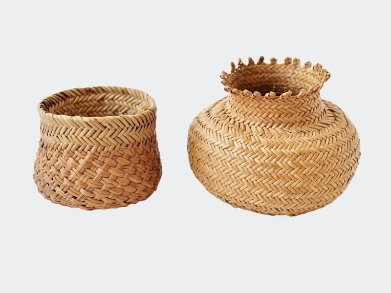 2 tiny woven native american Yaqui baskets