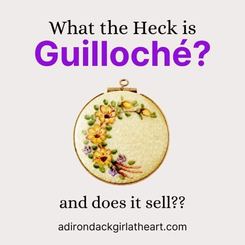 Image of yellow locket with flowers. Text: What the Heck is guilloche