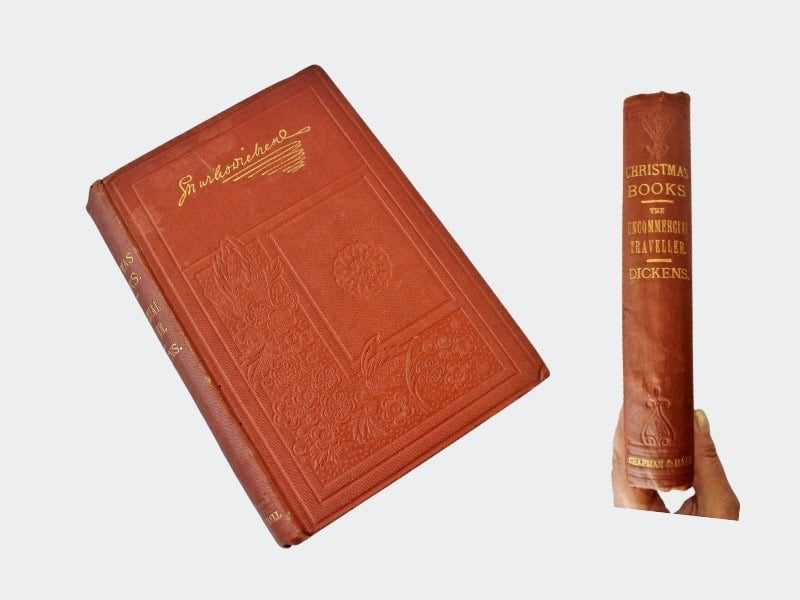 Antique red book: Dickens' Christmas stories