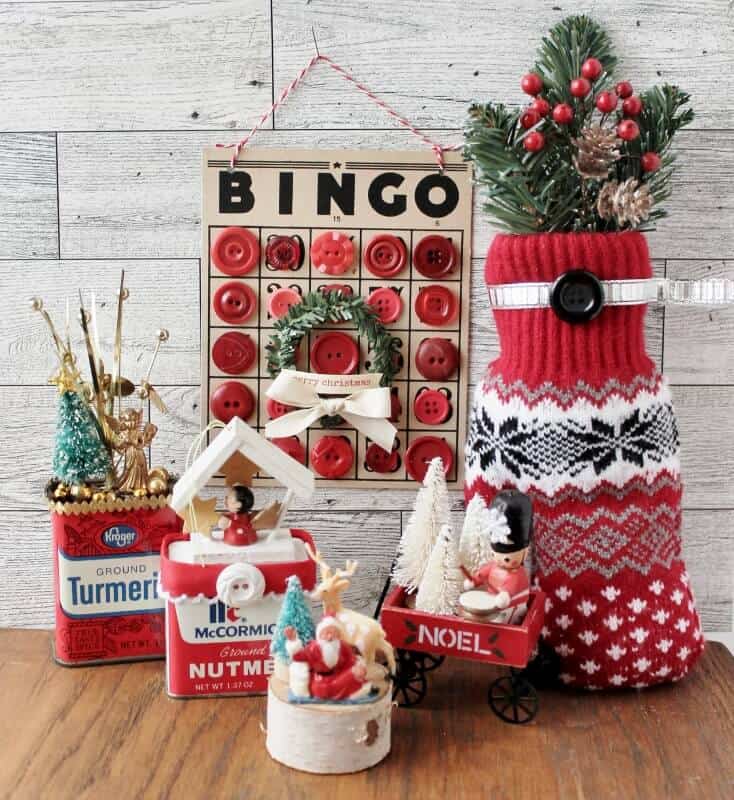 Multiple christmas crafts--lots of red