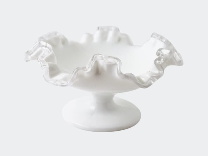 Vintage fenton white silvercrest candy dish
